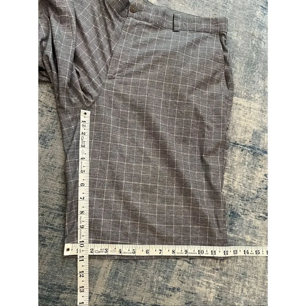 Nike Golf Dove Gray Windowpane Plaid Dri-FIT Tour Performance Shorts Men's 36
